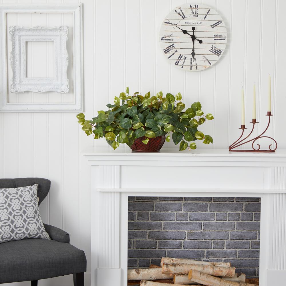 Pothos with Decorative Vase Silk Plant. Picture 2
