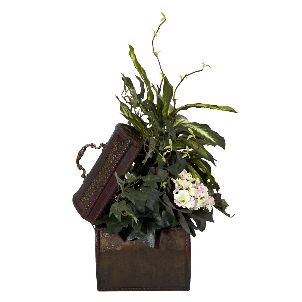 African Violet, Dieffenbachia & Ivy with Chest Silk Plant. Picture 4