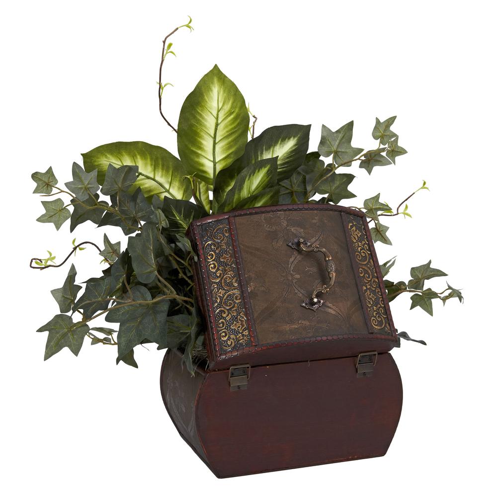 African Violet, Dieffenbachia & Ivy with Chest Silk Plant. Picture 2