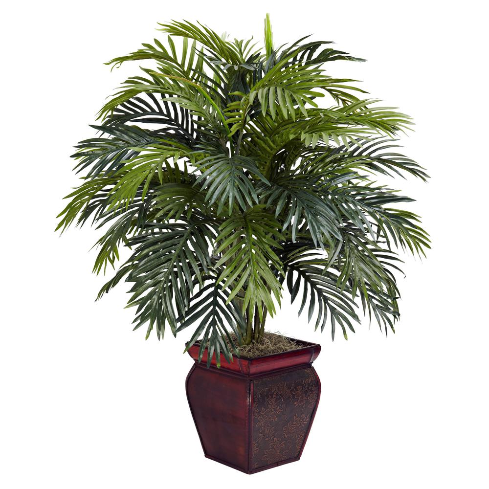 Areca with Decorative Planter Silk Plant. Picture 1