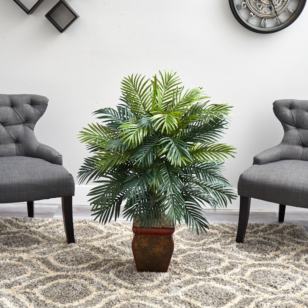 Areca with Decorative Planter Silk Plant. Picture 3