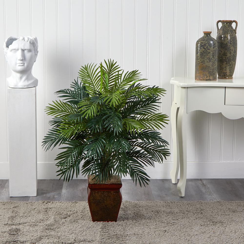 Areca with Decorative Planter Silk Plant. Picture 5