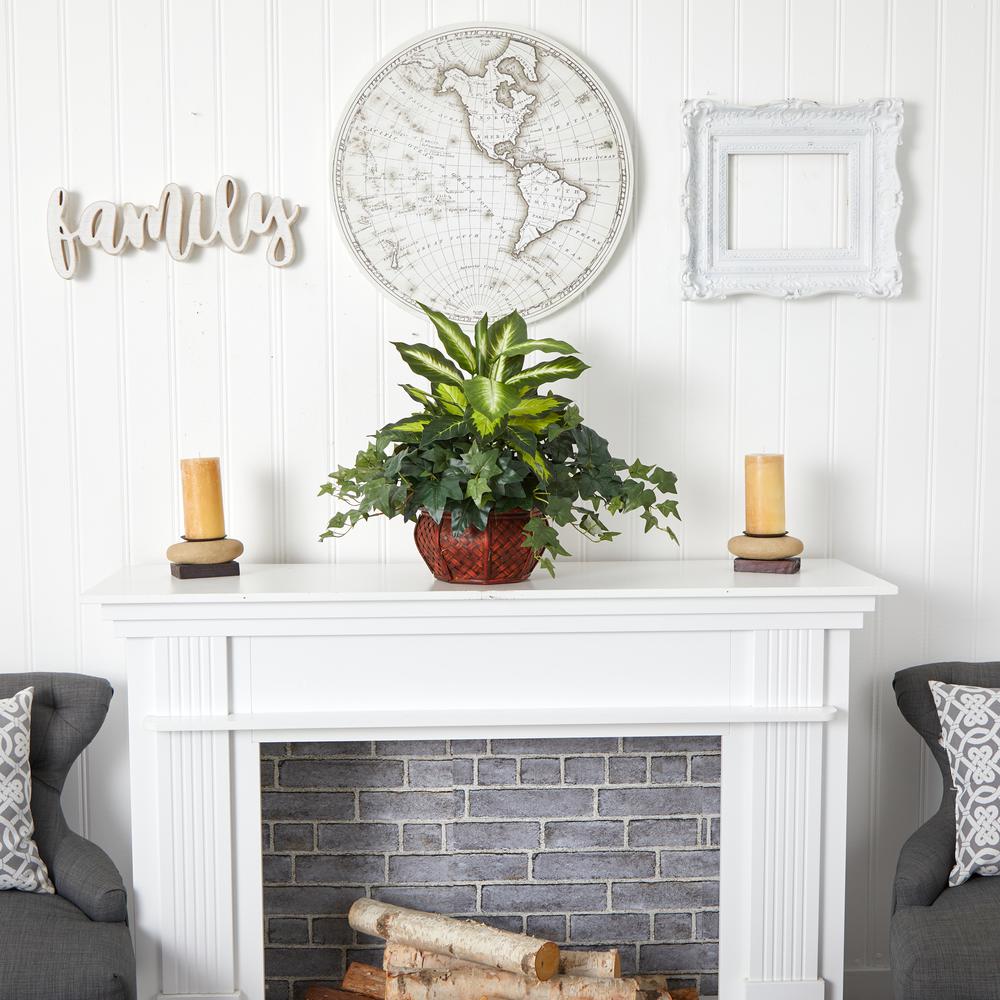 Dieffenbachia & Ivy with Decorative Planter. Picture 2