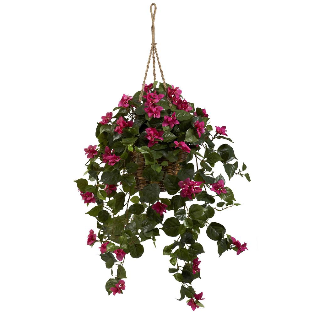 Bougainvillea Silk Hanging Basket. Picture 1