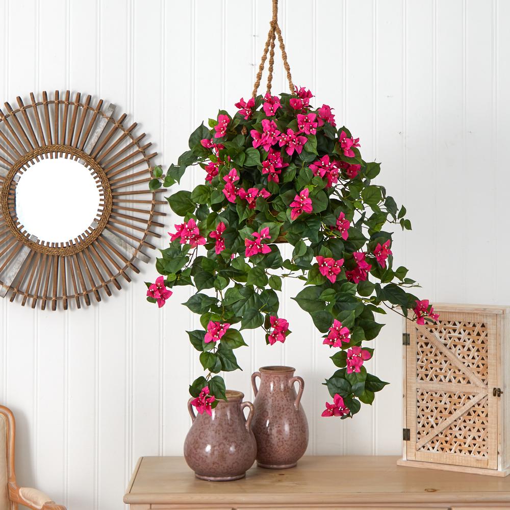 Bougainvillea Silk Hanging Basket. Picture 2