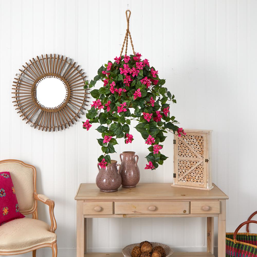 Bougainvillea Silk Hanging Basket. Picture 5