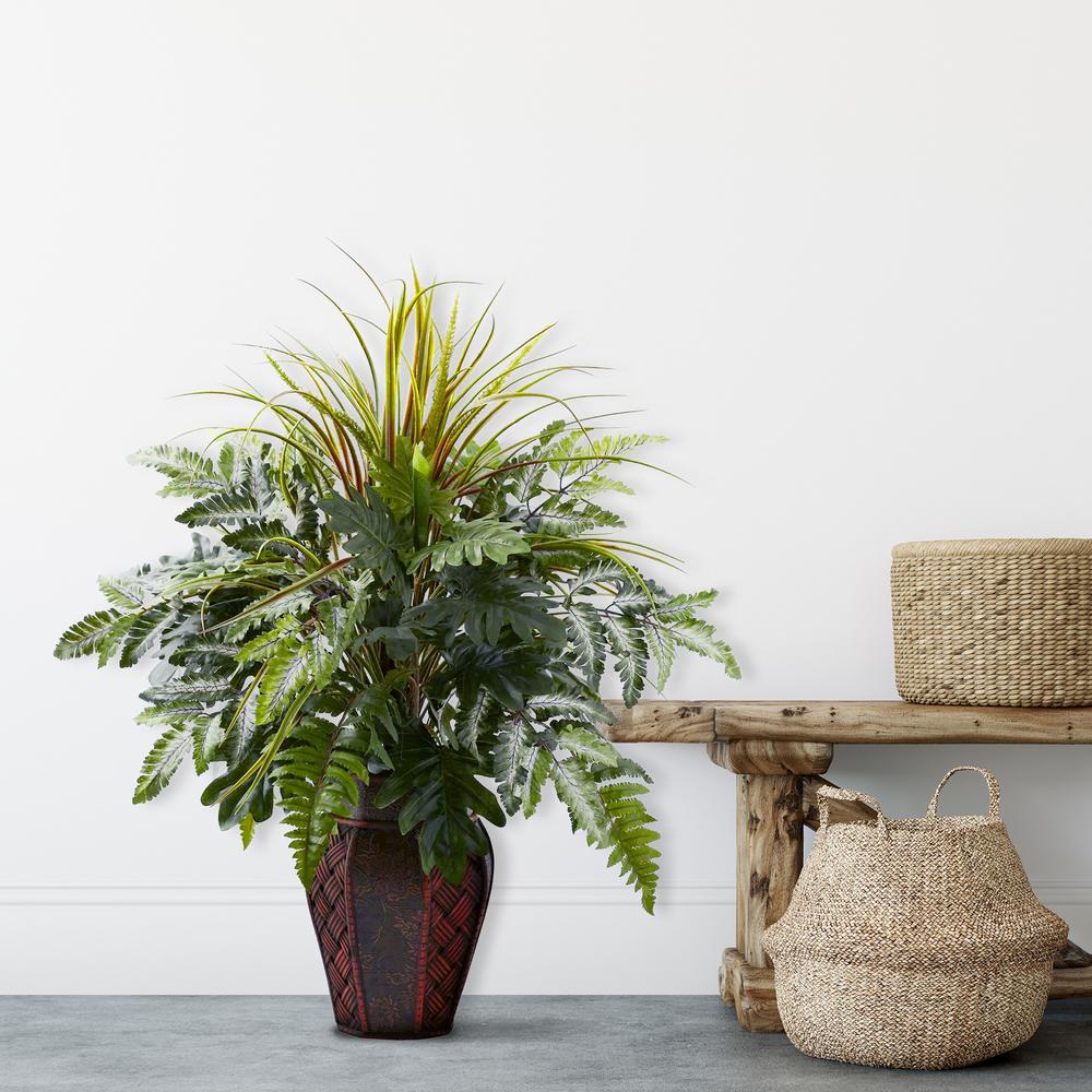 Mixed Grass & Fern with Decorative Planter. Picture 2