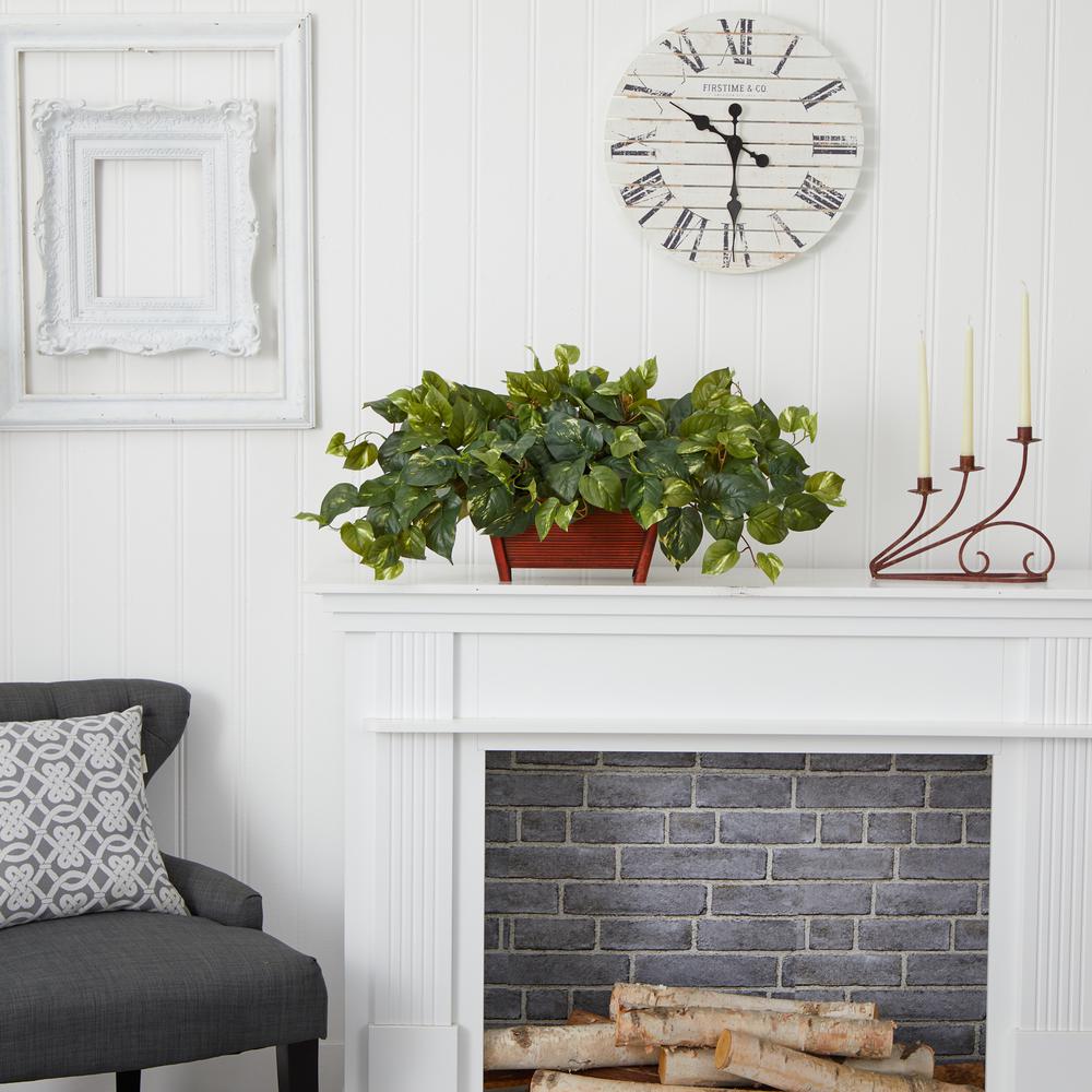 Pothos with Rectangle Decorative Planter. Picture 2