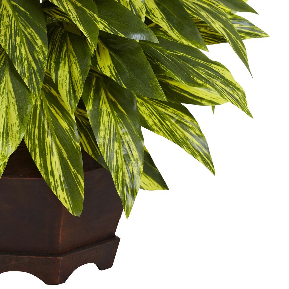 Tradescantia Artificial Plant with Black Hexagon Planter. Picture 2