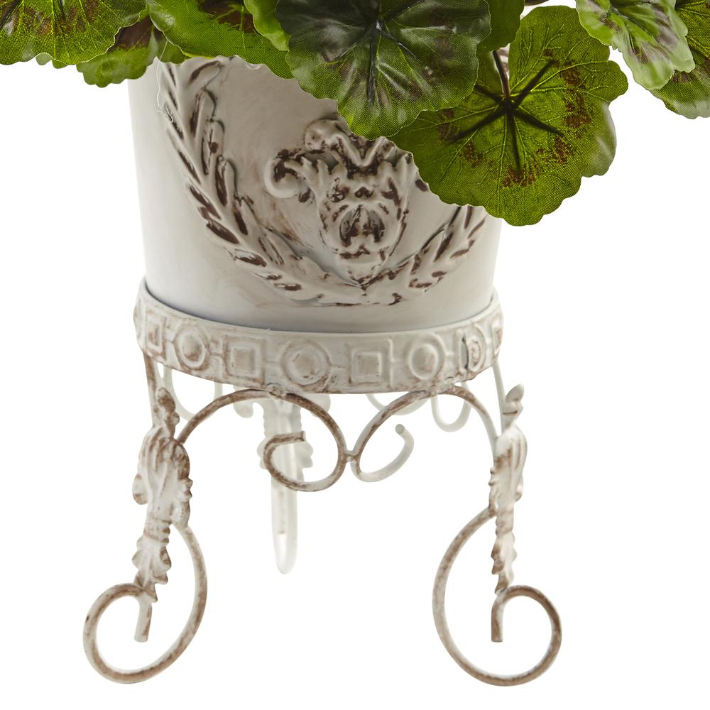 Geranium with Metal Planter UV Resistant (Indoor/Outdoor). Picture 2