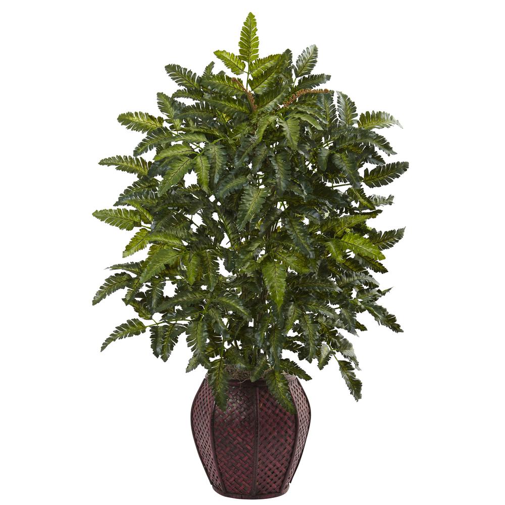33in. Bracken Fern with Decorative Planter. Picture 1