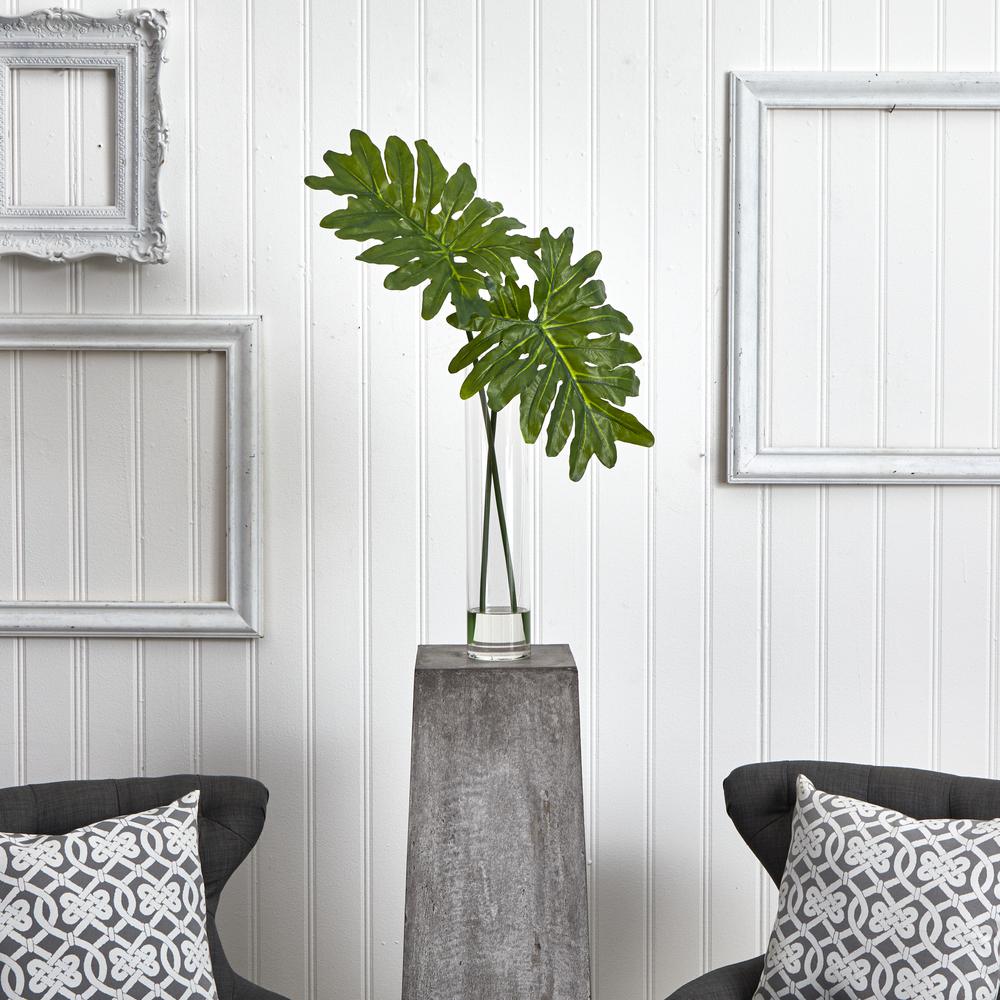 Selloum Artificial Plant in Cylinder Glass. Picture 3