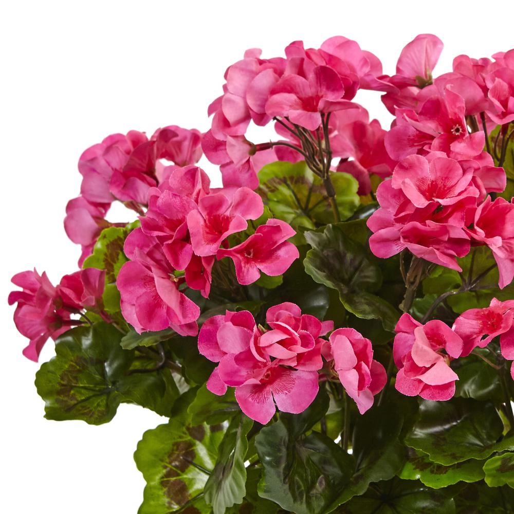 Geranium Silk Plant in Rectangular Planter, UV Resistant (Indoor/Outdoor), Beauty. Picture 2