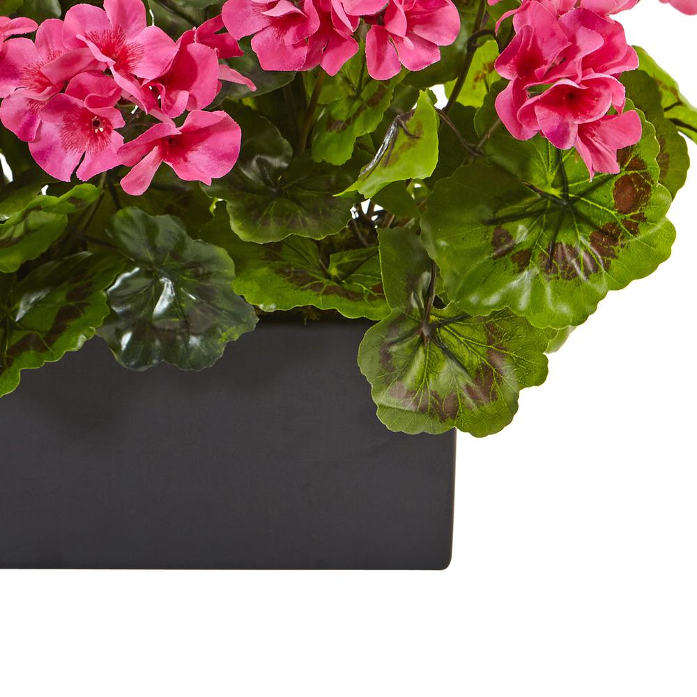 Geranium Silk Plant in Rectangular Planter, UV Resistant (Indoor/Outdoor), Beauty. Picture 3