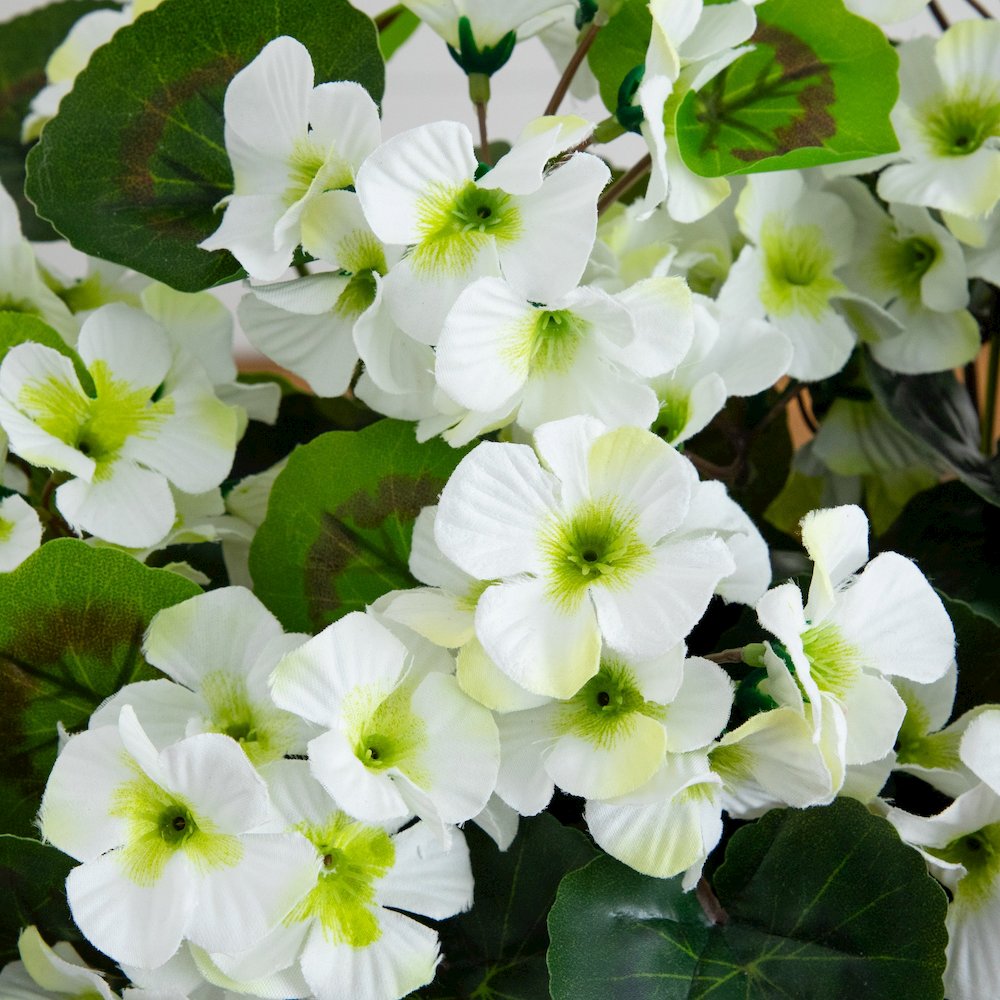 13in. UV Resistant Artificial Geranium in Rectangular Planter (Indoor/Outdoor). Picture 4