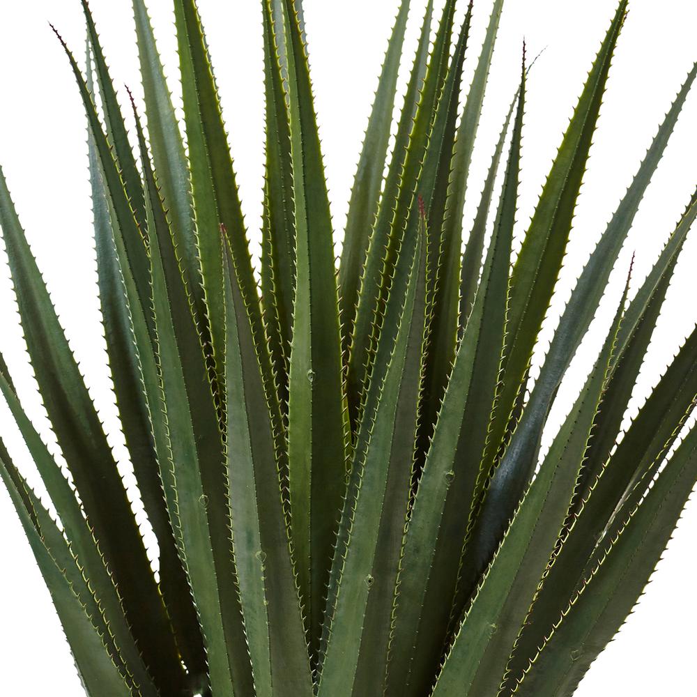 Spiked Agave Artificial Plant in Sand Colored Bowl (Indoor/Outdoor). Picture 4