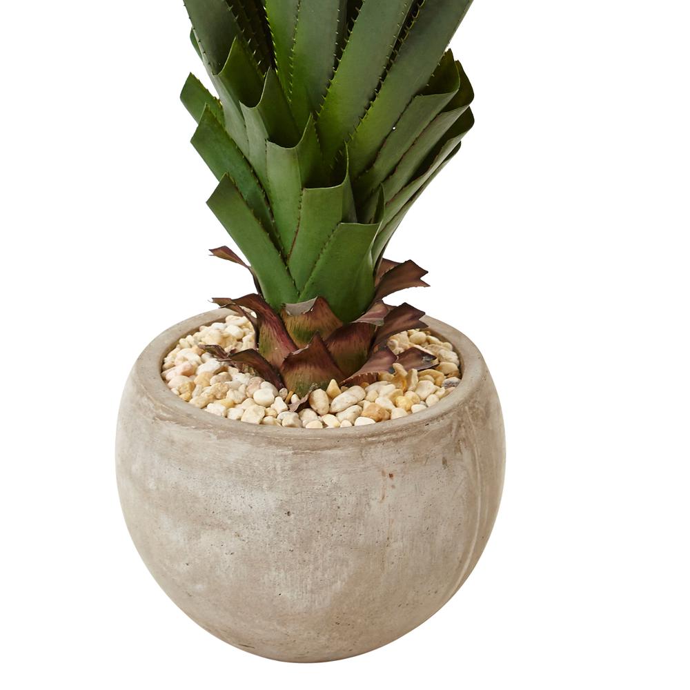 Spiked Agave Artificial Plant in Sand Colored Bowl (Indoor/Outdoor). Picture 3