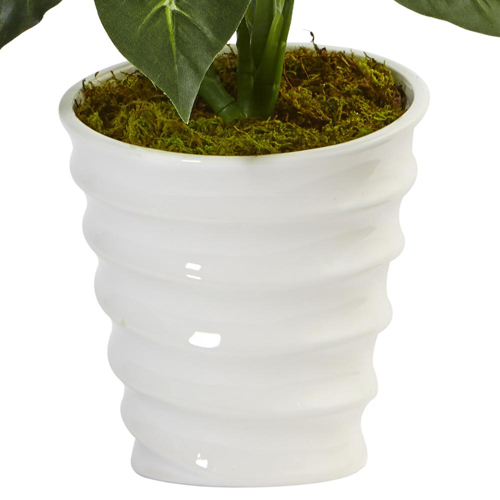 Dieffenbachia Artificial Plant in Swirl Planter. Picture 2