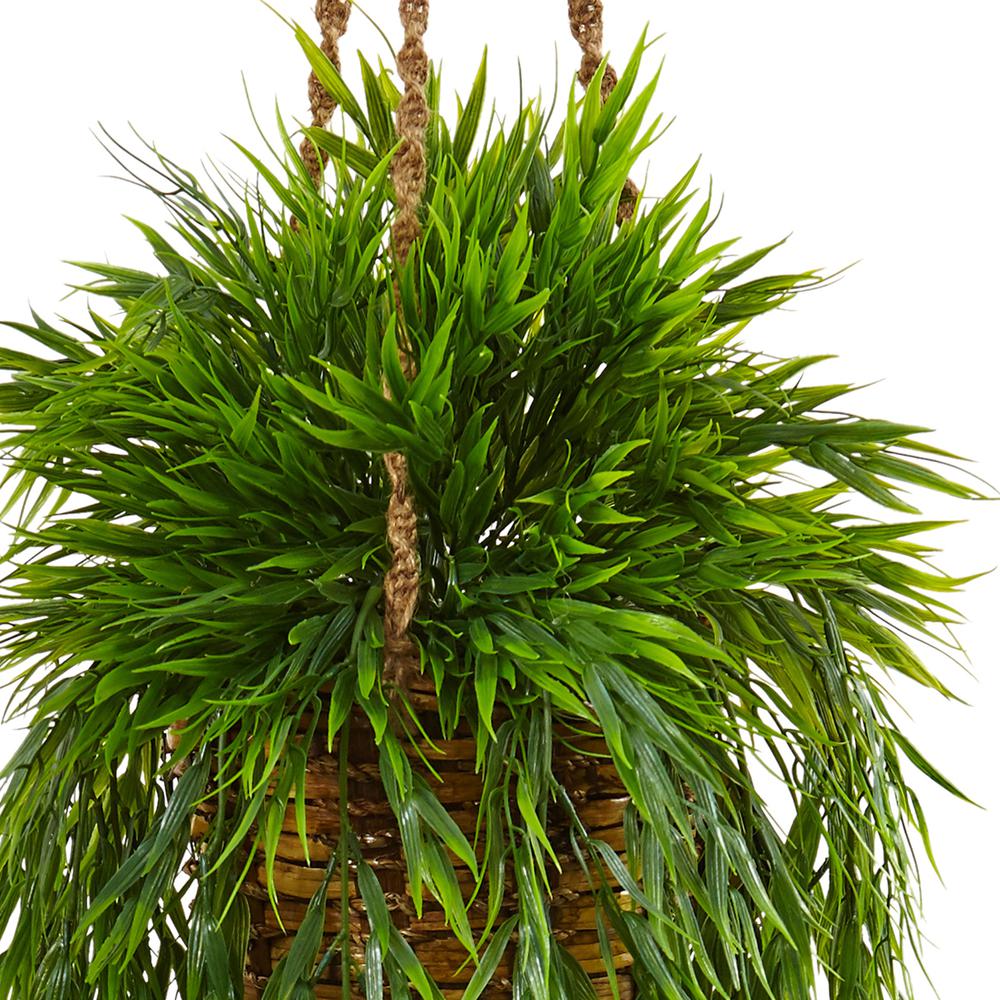 Mini Bamboo Artificial Plant Hanging Basket. Picture 2