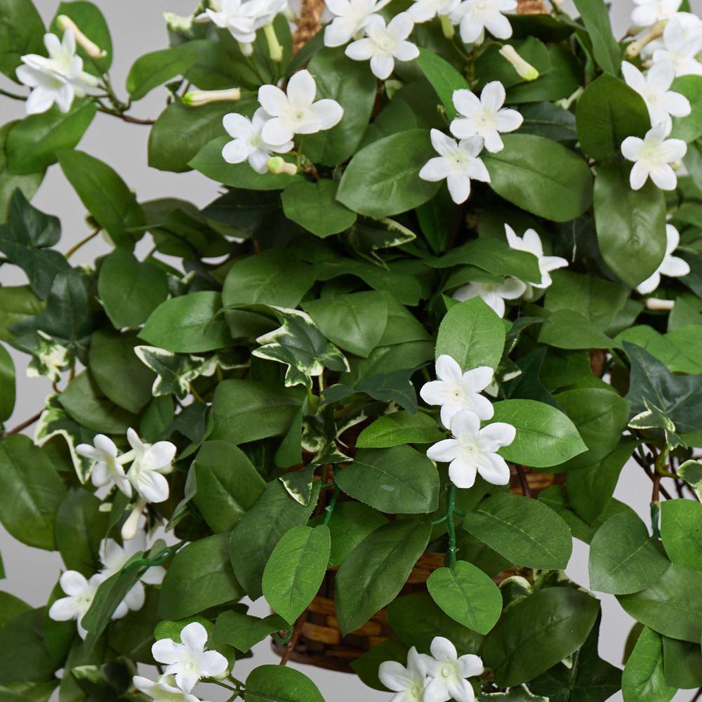 Stephanotis Flowering Artificial Plant in Hanging Basket. Picture 6