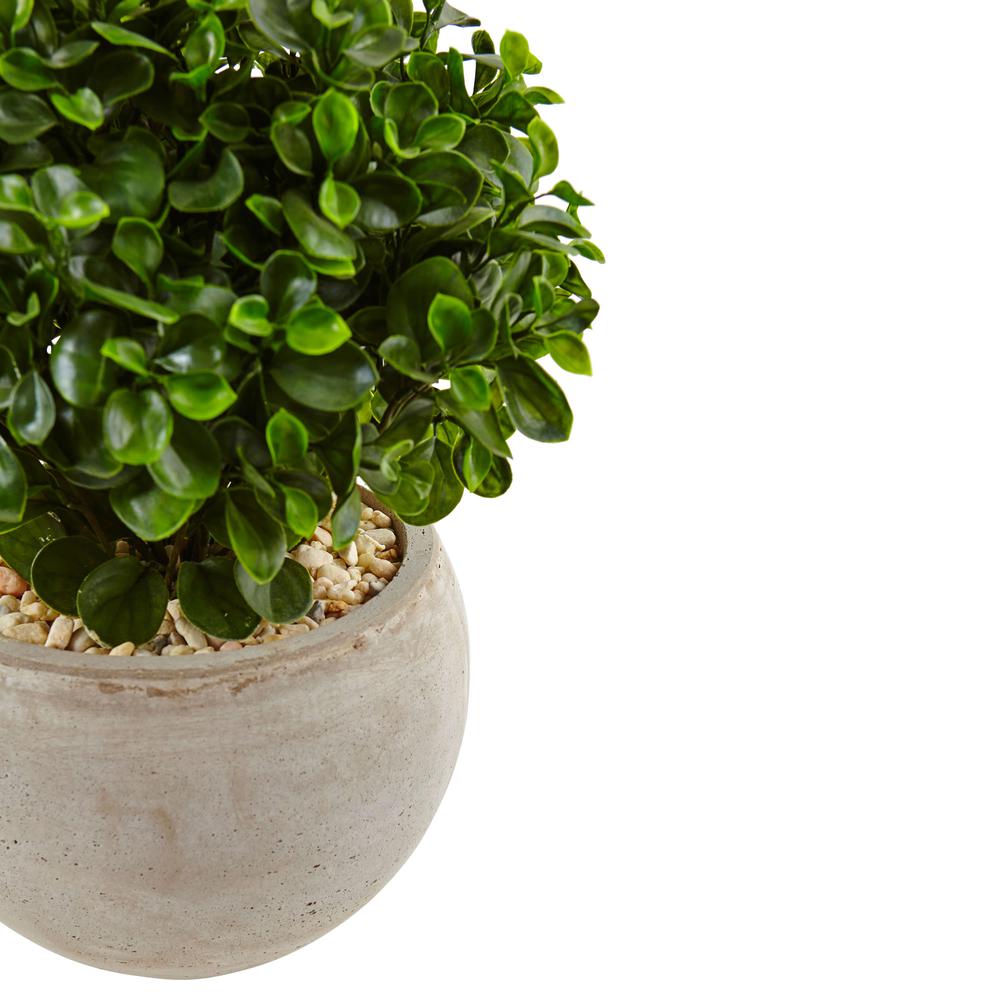 2ft. Eucalyptus Silk Plant in Sand Colored Bowl UV Resistant (Indoor/Outdoor). Picture 2