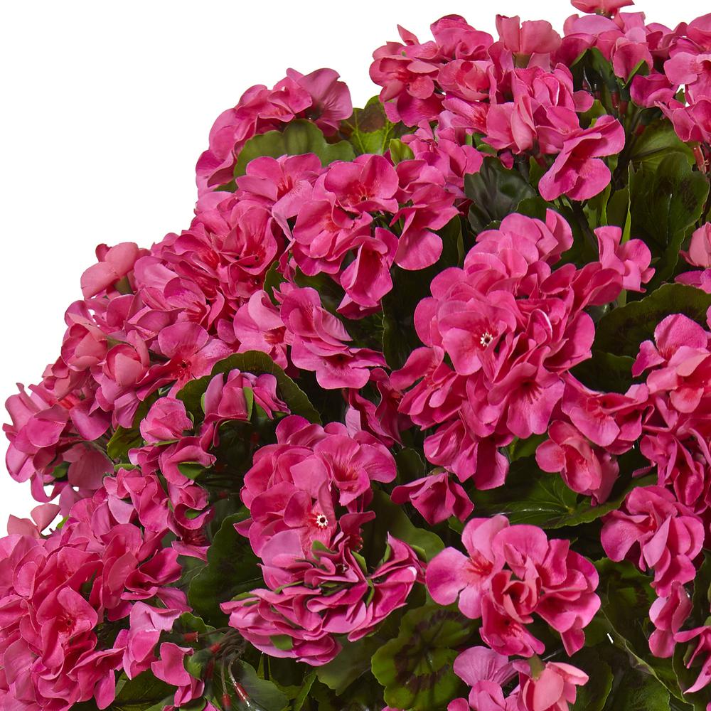 Geranium Silk Flowering Plant in Farmhouse Planter UV Resistant (Indoor/Outdoor), Beauty. Picture 3