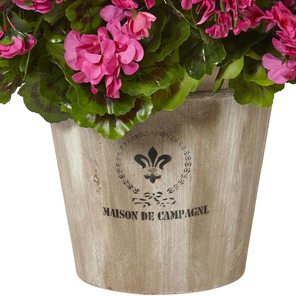 Geranium Silk Flowering Plant in Farmhouse Planter UV Resistant (Indoor/Outdoor), Beauty. Picture 2