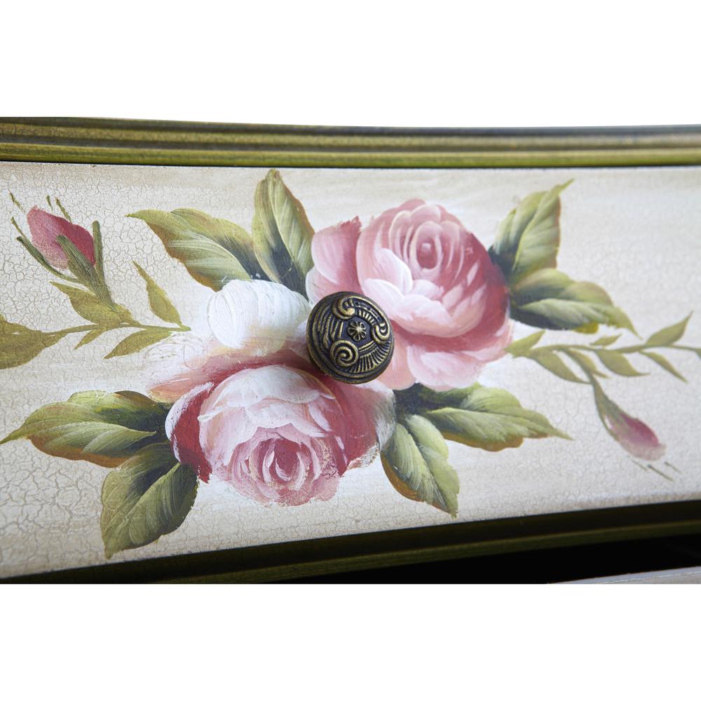 Antique Night Stand with Floral Art. Picture 6