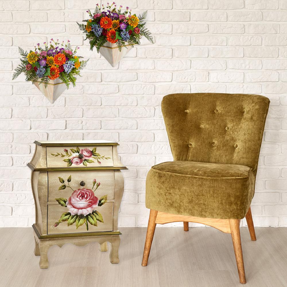 Antique Night Stand with Floral Art. Picture 7