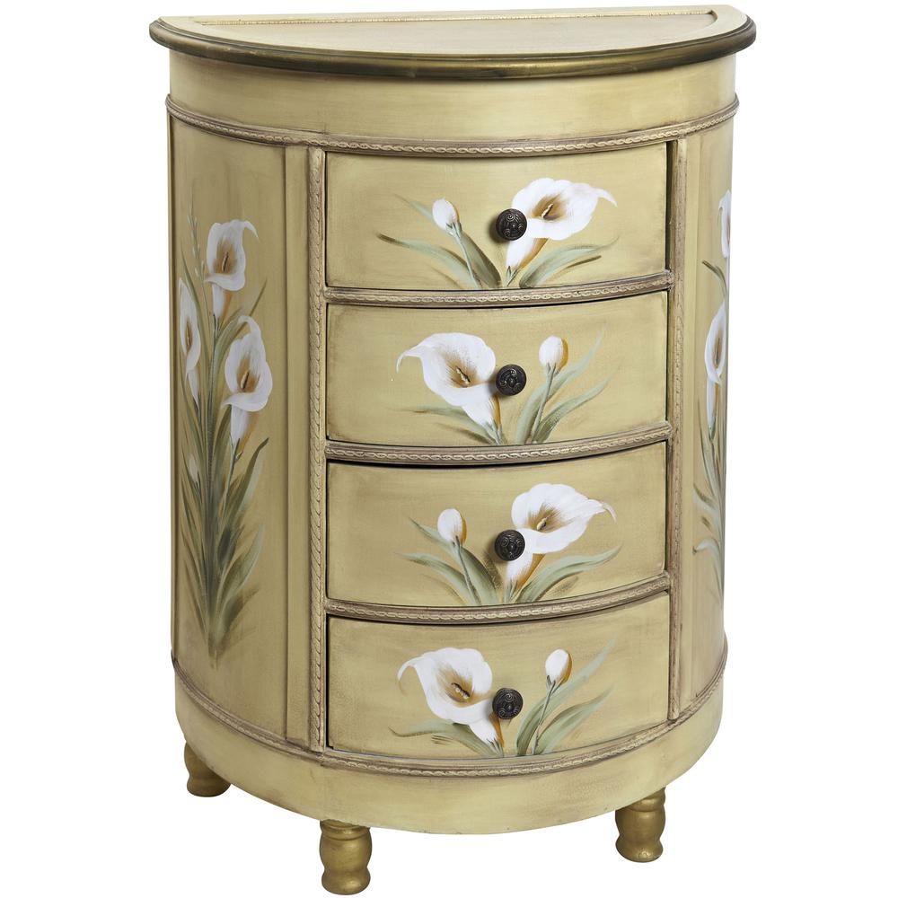Antique Accessory Table with Calla Lily Floral Art. Picture 1