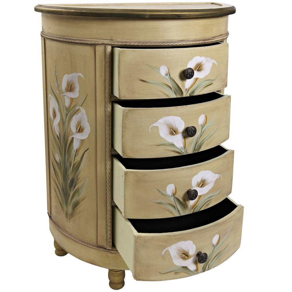 Antique Accessory Table with Calla Lily Floral Art. Picture 9