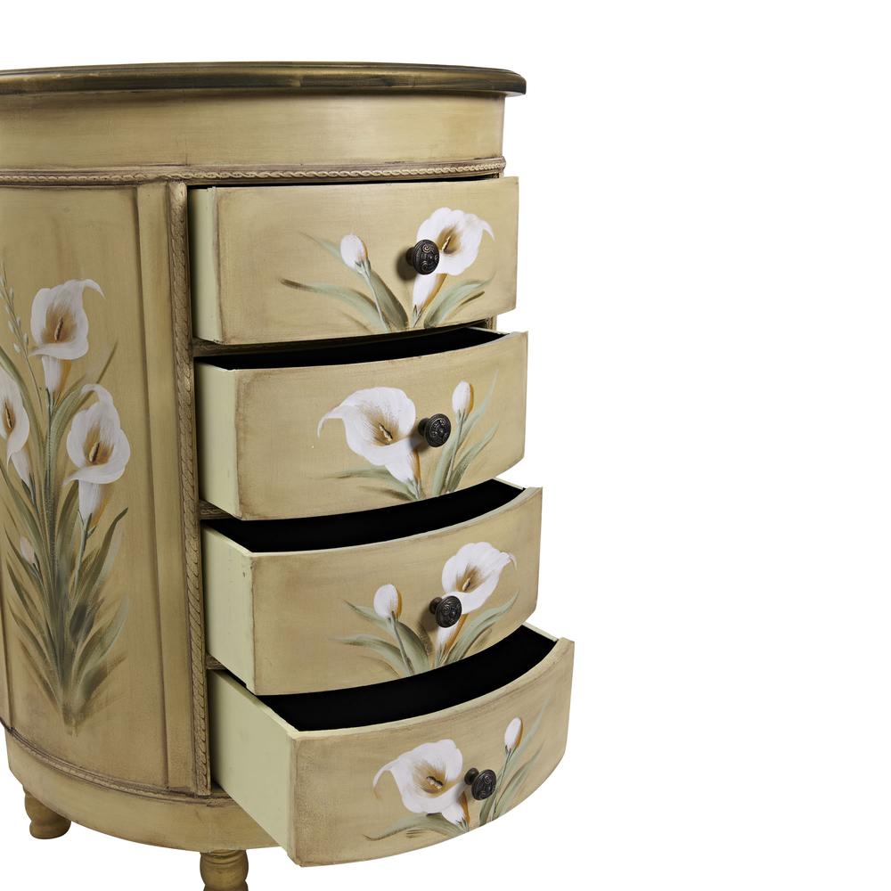 Antique Accessory Table with Calla Lily Floral Art. Picture 2