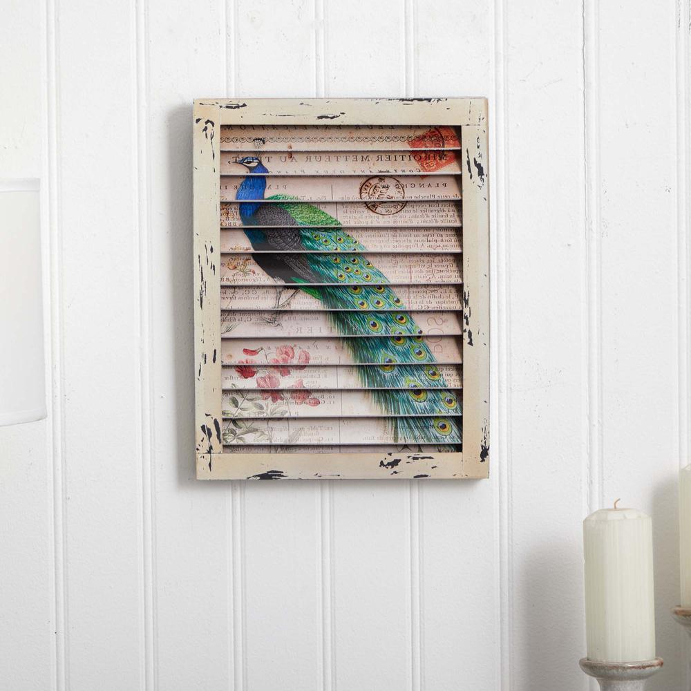 Peacock Window Shutter Wall Décor. Picture 4