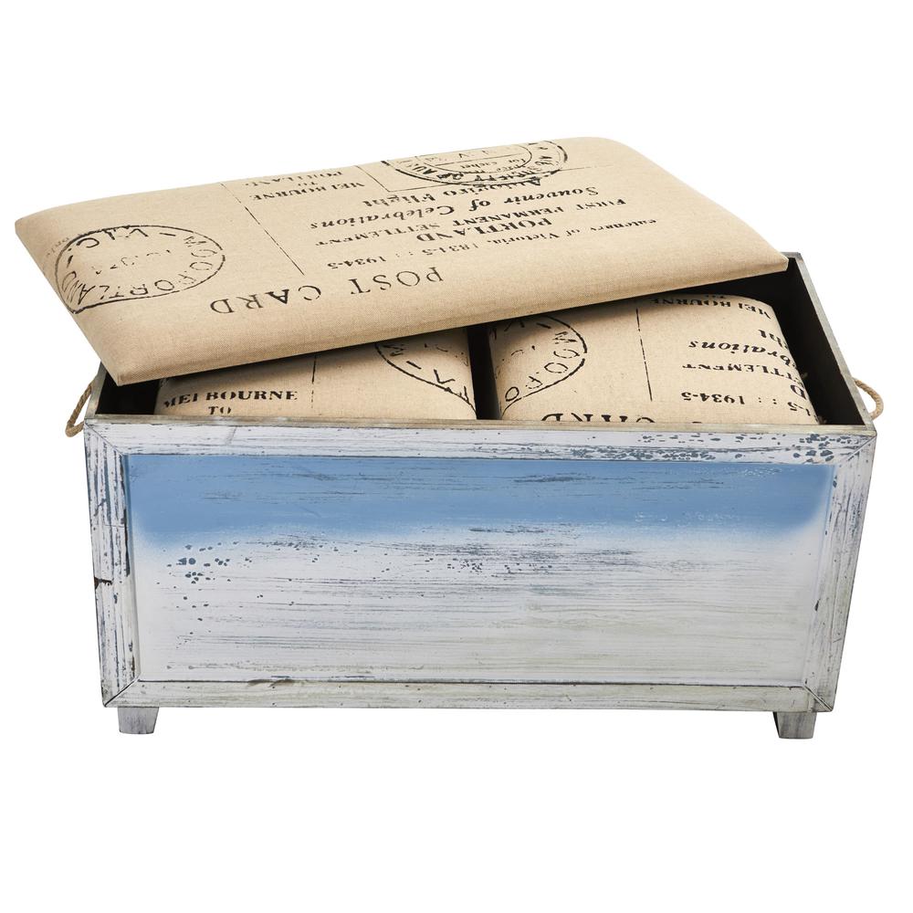 Ocean Breeze Storage Boxes, Bench and Seating Set (Set of 3). Picture 6