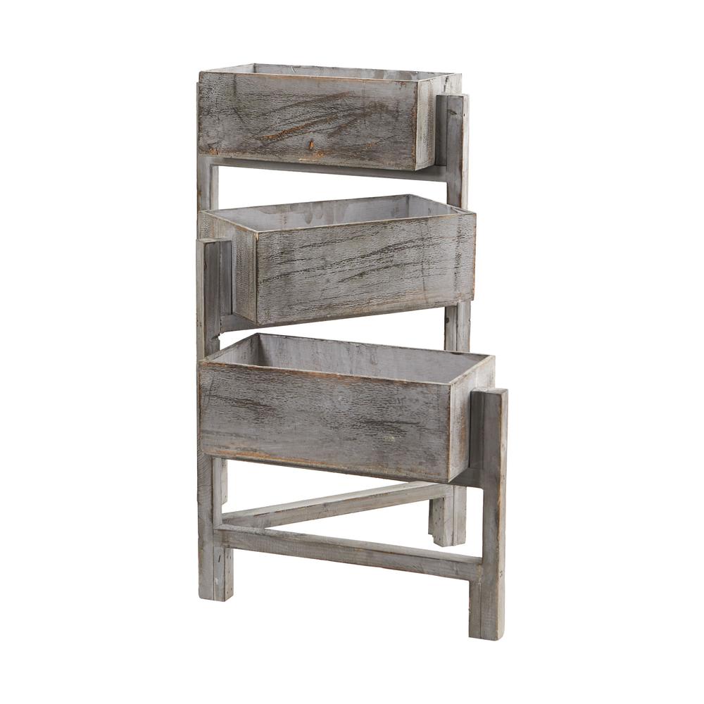3.5ft. Gray Washed Expandable Decorative Planter. Picture 4