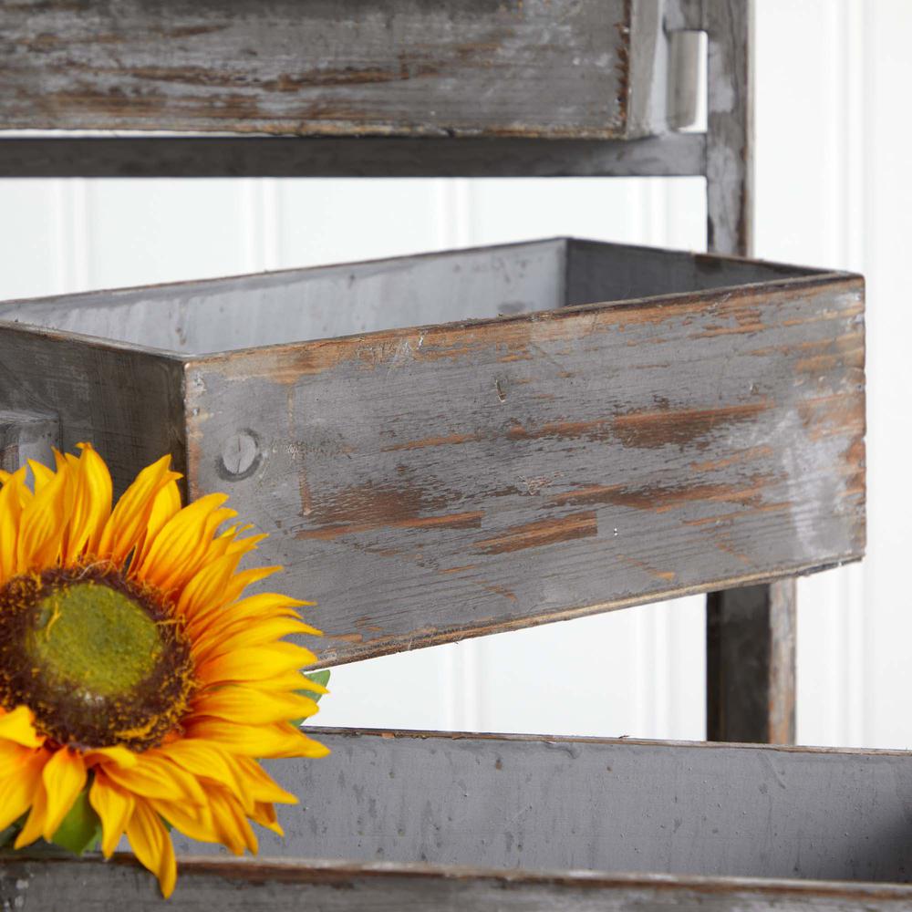 3.5ft. Gray Washed Expandable Decorative Planter. Picture 8