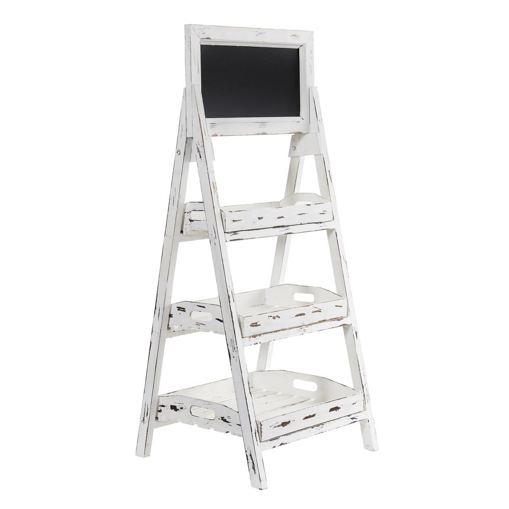 3ft. White Washed Farmhouse Stand with Chalkboard. Picture 4