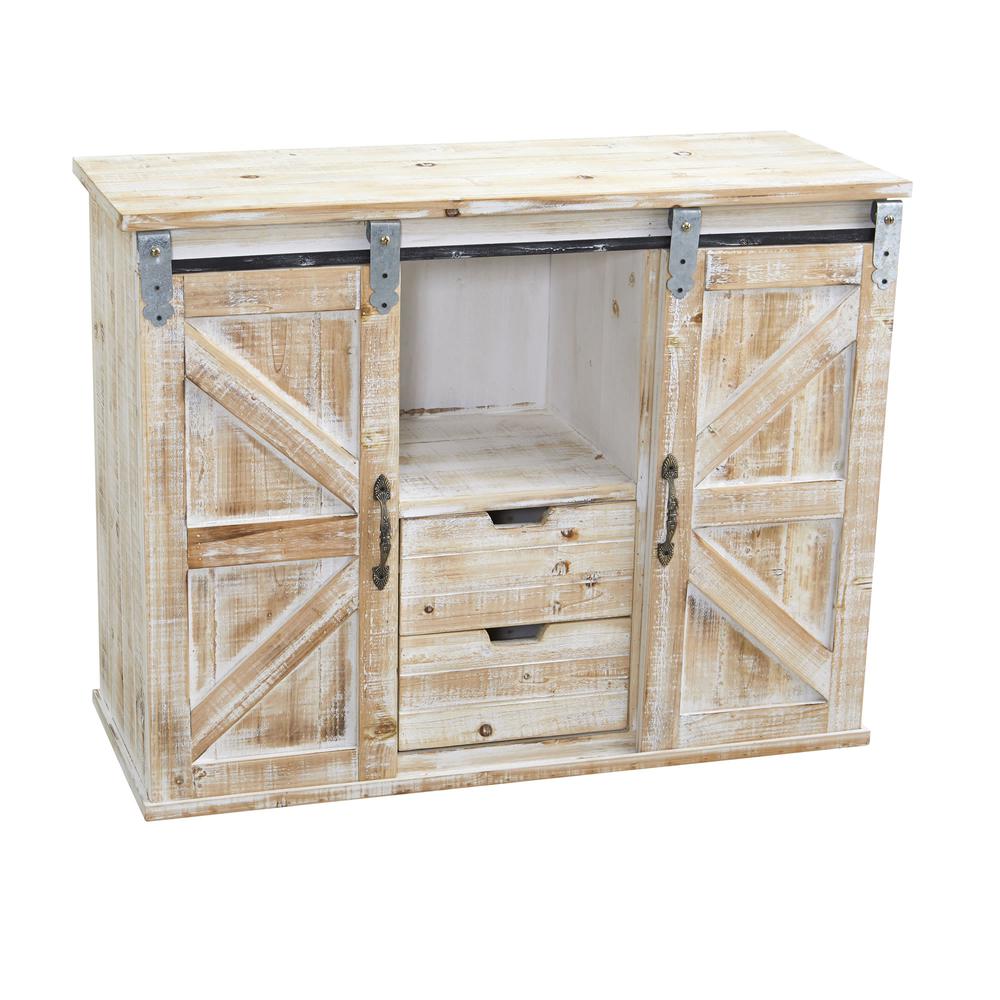 38in. Wide Double Barn Door Console. Picture 1