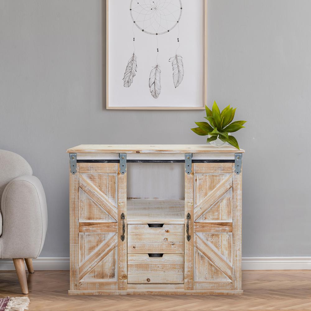38in. Wide Double Barn Door Console. Picture 5