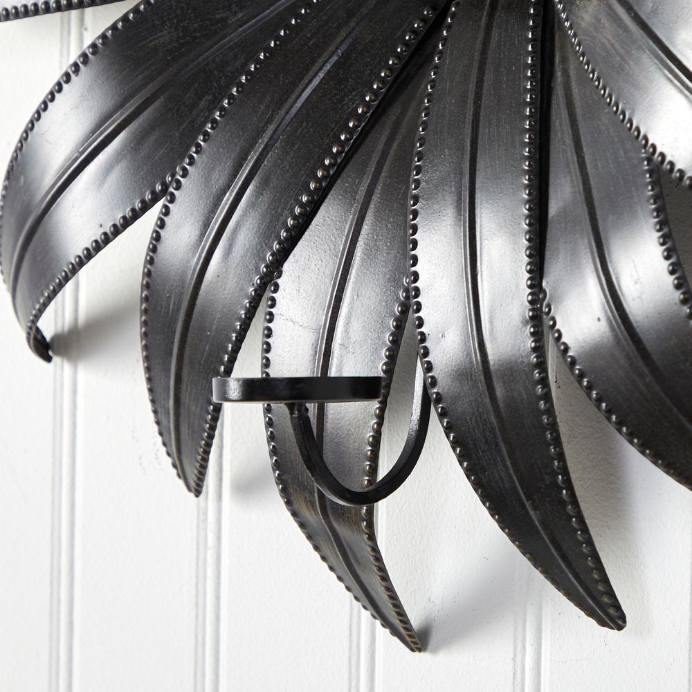 30in. x 30in. Brushed Metal Daisy Flower Sconce Candle Holder Wall Art Decor. Picture 4