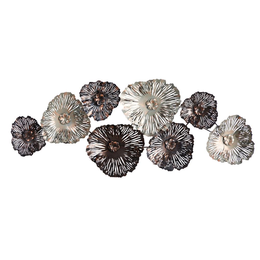 5ft. x 2ft. Floating Metal Floral Design Metal Wall Art Decor. Picture 1