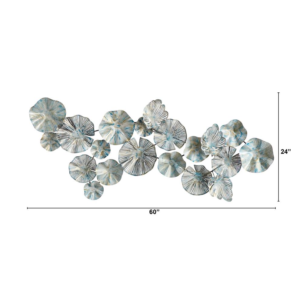 5ft. x 2ft. Coastal Floral Metal Montage Wall Art Decor. Picture 2