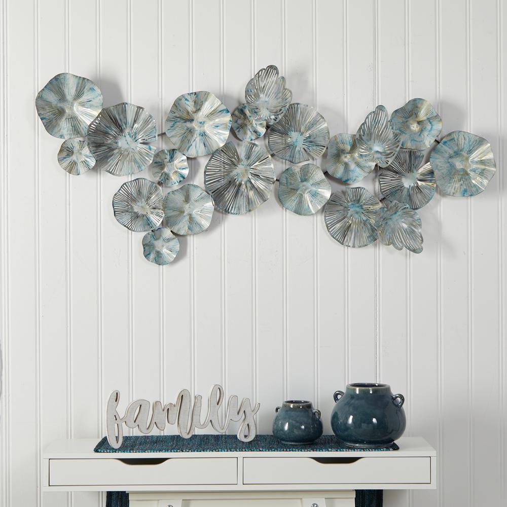 5ft. x 2ft. Coastal Floral Metal Montage Wall Art Decor. Picture 3