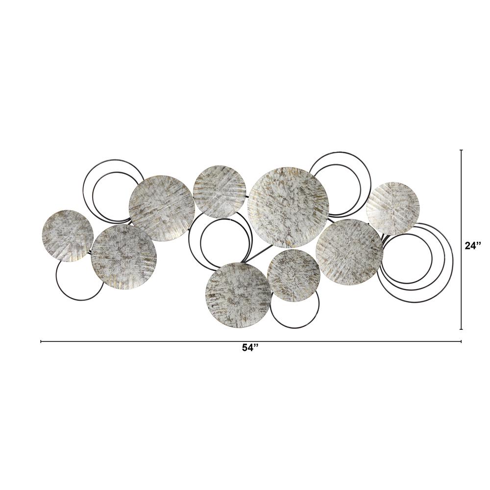 4.5ft. x 2ft. Galvanized Embossed Metal Discs Wall Art Decor. Picture 2
