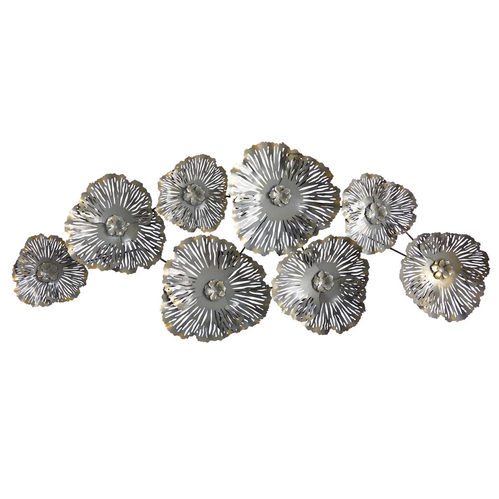 5ft. x 2ft. Floating Metal Floral Wall Art Decor. Picture 1