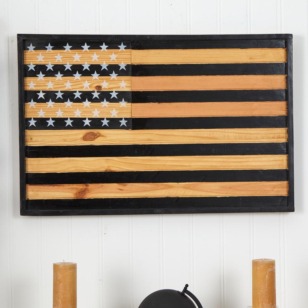 36in. American Wood Flag Wall Decor. Picture 3