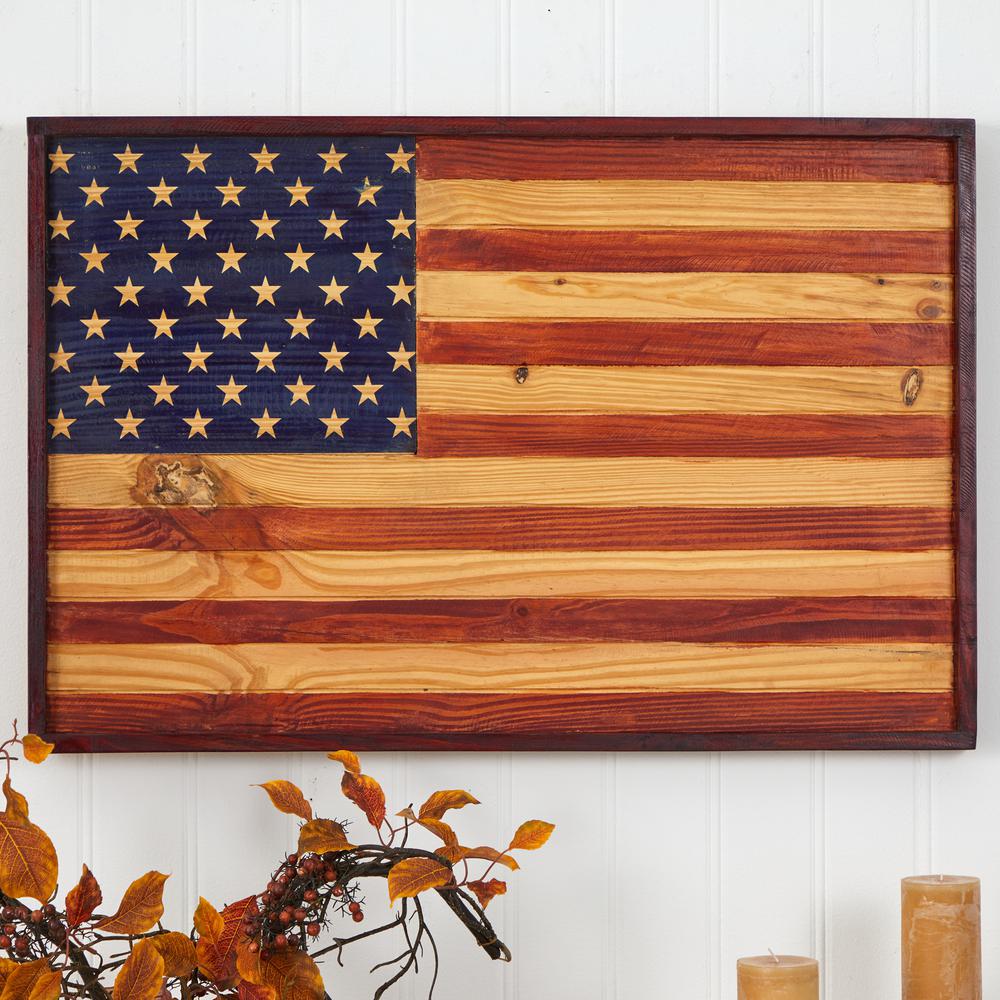 36in. American Wood Flag Wall Decor. Picture 3