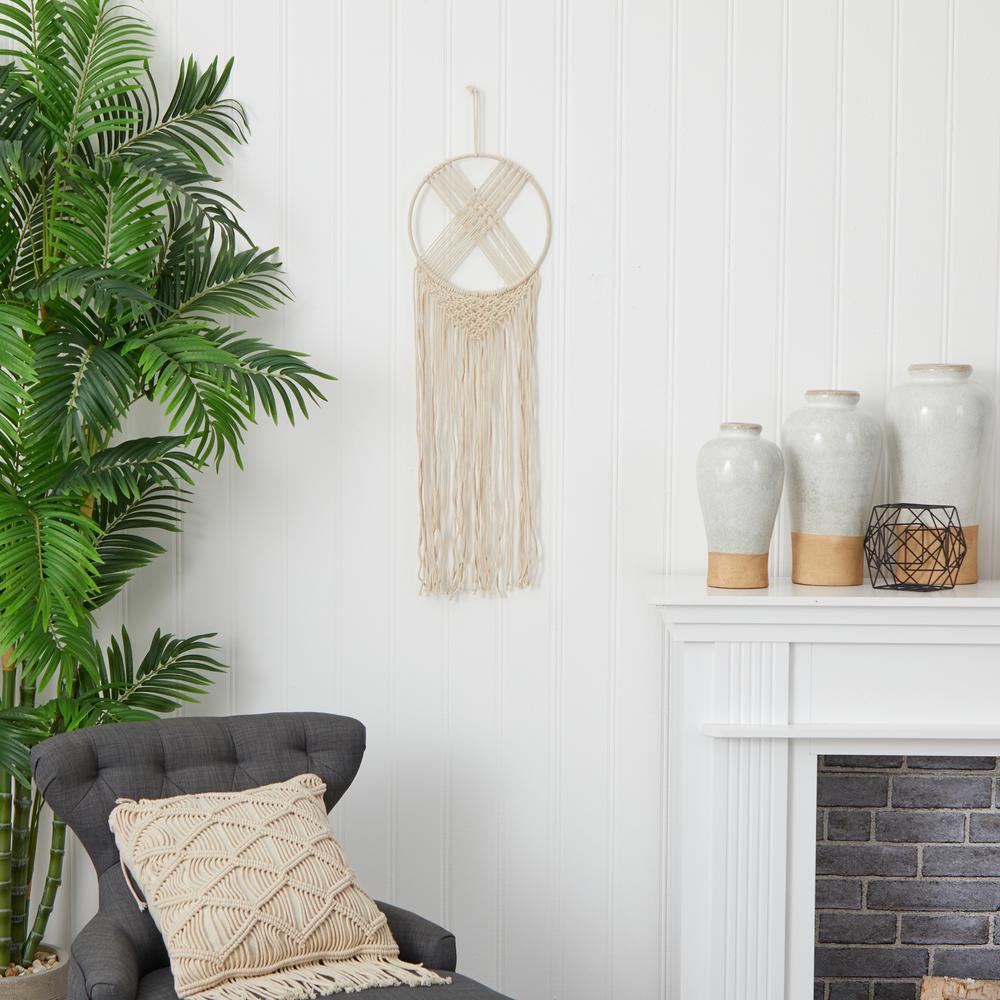 30in. Boho Chic Woven Dreamcatcher Macrame Wall Art Décor. Picture 4