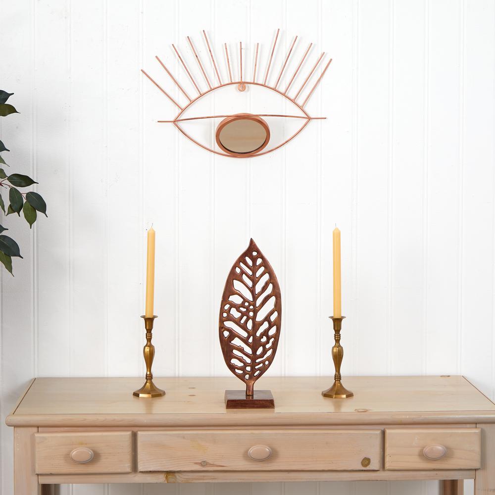 19in. Gold Metal Eye Wall Mirror. Picture 4