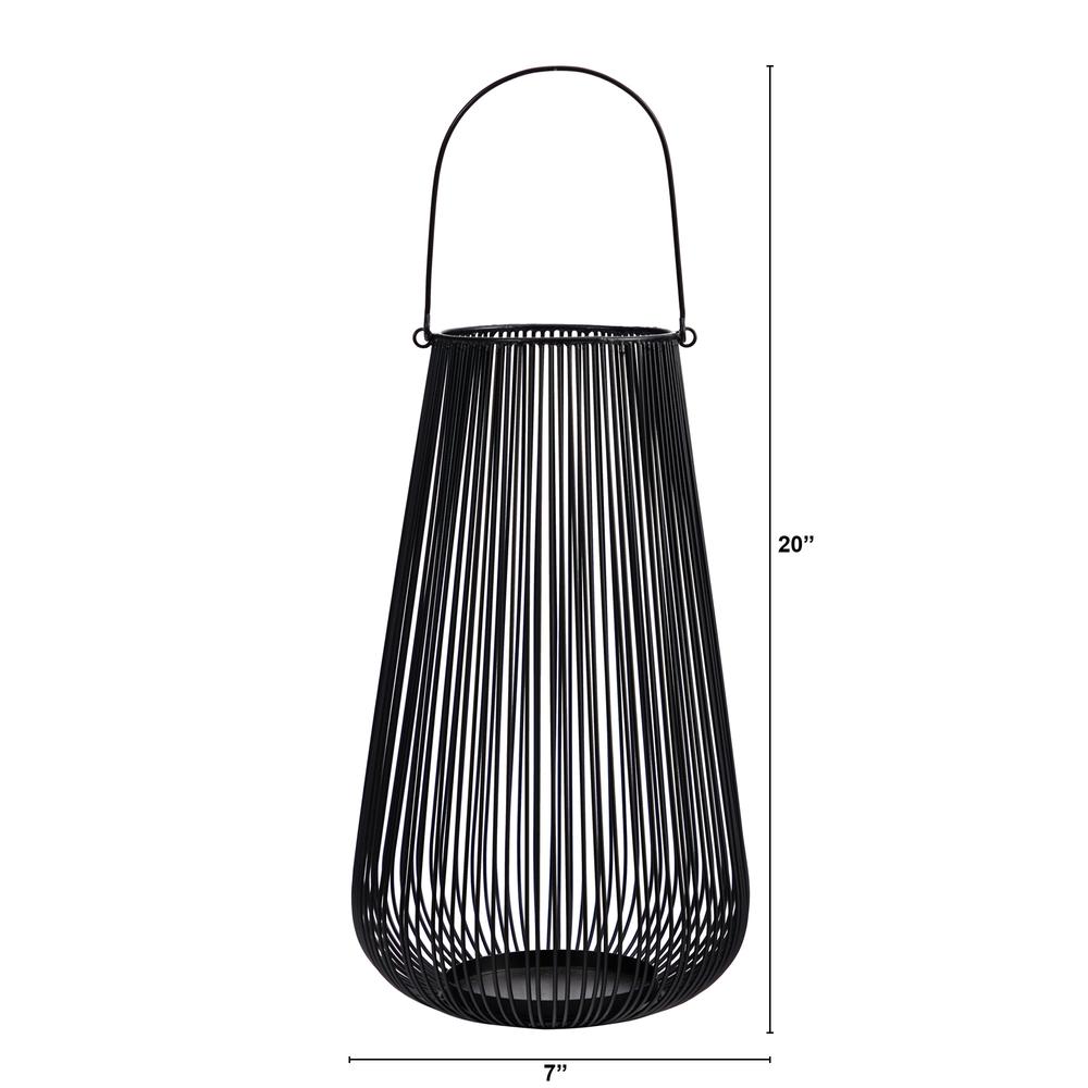 20in. Vintage Black Metal Wire Votive Tea Lantern Candle Holder. Picture 2